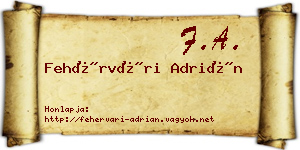 Fehérvári Adrián névjegykártya